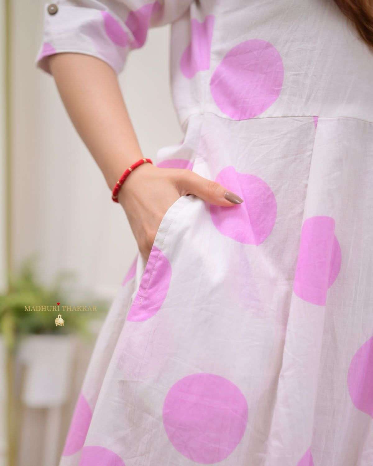 Women's Cotton Floral Printed 3/4 quarter sleeve A-Line printed kurti - Image 2